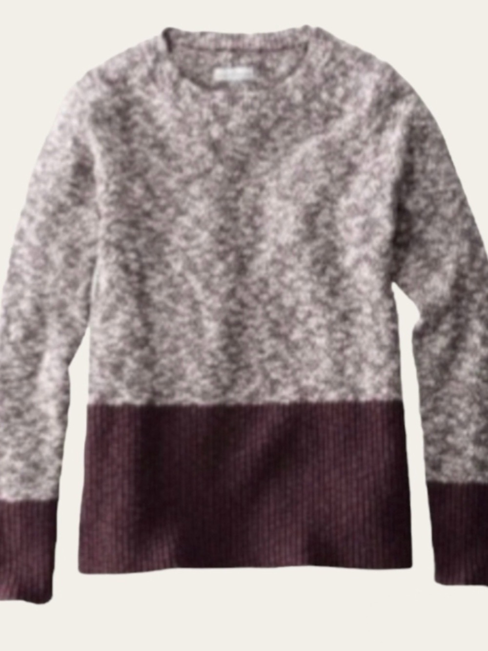 L.L. Bean Signature Cotton Linen Ragg Marled Knit Sweater Llbean